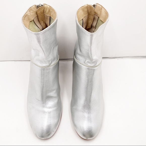 {OFFICE LONDON} Metallic Leather Ankle Boots - Picture 5 of 16